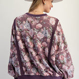 Floral Love Printed Washed Terry Pullover