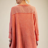 Star Patch Washed Waffle Knit Shirt