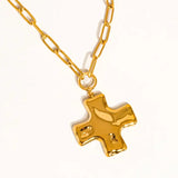 Golden Link Cross Necklace