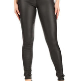Faux Leather Black Jeans