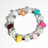 Joyful Silver Beaded Bracelet