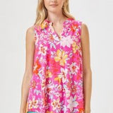 Lizzy Pink Floral Tank Top