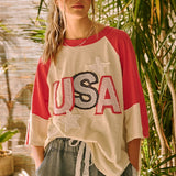 USA Star Patch Top