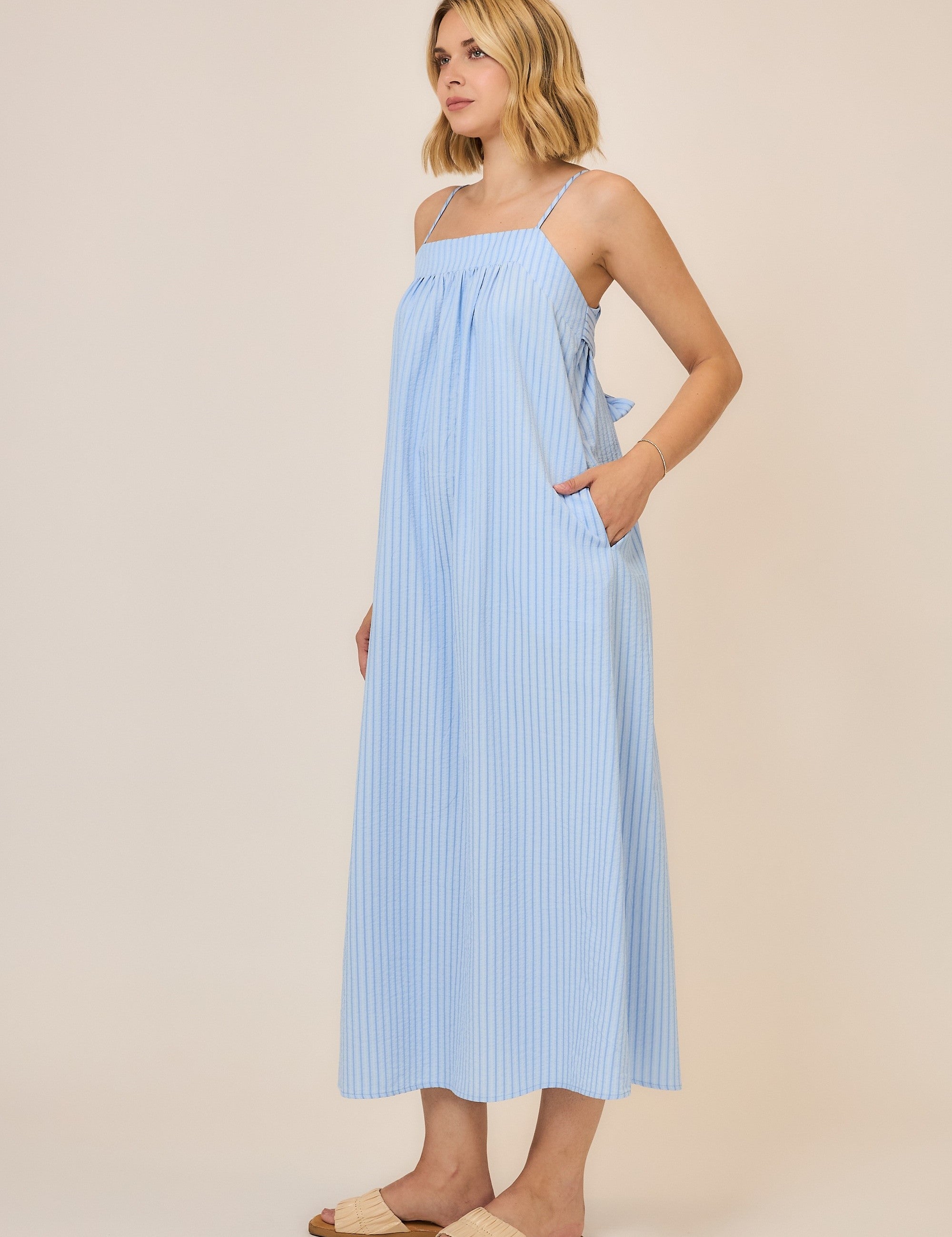 Sleeveless Square Neck Maxi Dress