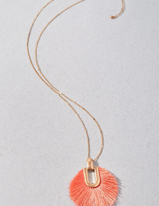 Circle Tassel Long Necklace