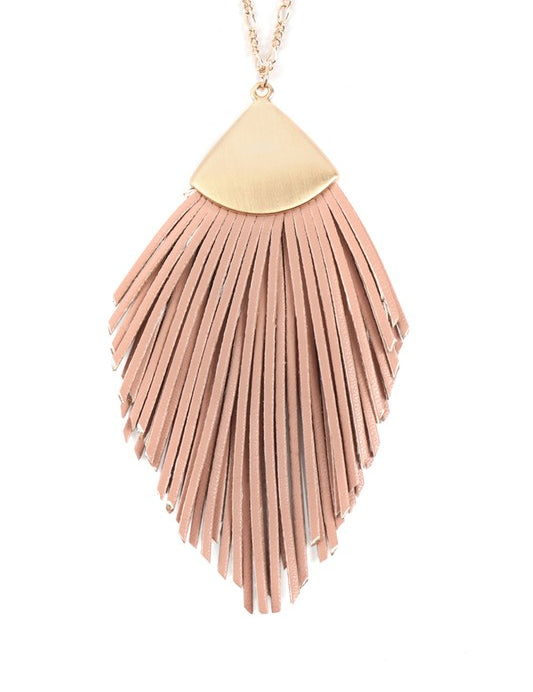 Faux Leather Tassel Necklace