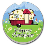 Happy Camper Absorbent Stone Car Coaster 1 Pack