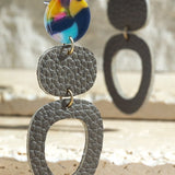Faux Leather Dangle Earrings