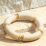 Wood Bead Bangle Bracelet