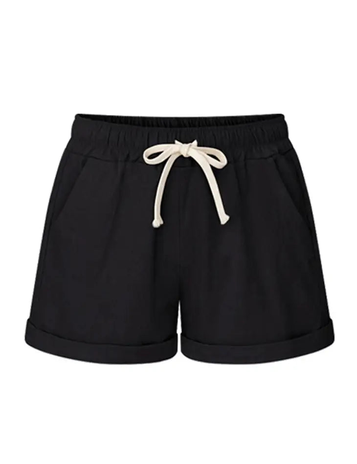 Drawstring Casual Rolled Shorts