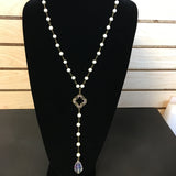 Bronze Quatrefoil & Pearl Fancy Wrap - Ab