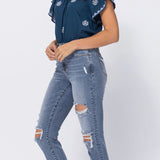 Judy Blue High Rise Destroyed Slim Fit Jean