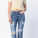 Judy Blue Destroyed Straight Leg Jeans