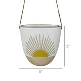 Ceramic Hanging Vase With Sun