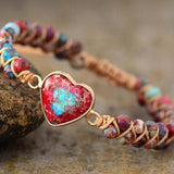 Imperial Jasper Heart Beaded Bracelet
