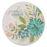 Floral Reflection Round Absorbent Stone Coaster 4 Pack