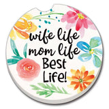 Mom Life Absorbent Stone Car Coaster 1 Pack
