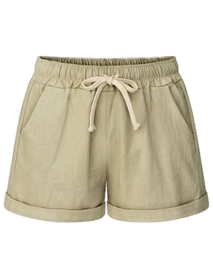 Drawstring Casual Rolled Shorts