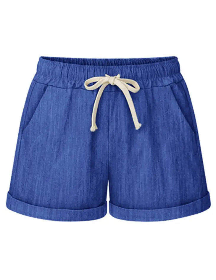 Drawstring Casual Rolled Shorts