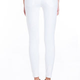 Two Button White Distressed Skinny Jeans