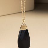 Natural Stone Long Pendant Necklace