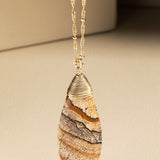 Natural Stone Long Pendant Necklace