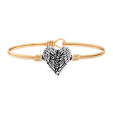 Angel Wing Crystal Heart Bangle Braclet