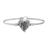Angel Wing Crystal Heart Bangle Braclet