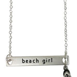 Beach Girl Pendent Necklace With Flip Flop