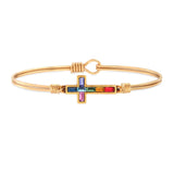 Baguette Ombre Cross Bangle Bracelet