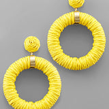Raffia Circle Dangle Earrings