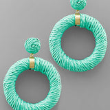 Raffia Circle Dangle Earrings