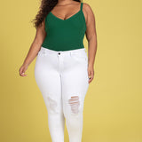 WannaBettaButtWhite Distressed Jeans (Plus)