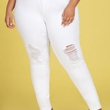 WannaBettaButtWhite Distressed Jeans (Plus)