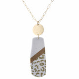 Colorblock Leopard And Gold Necklace