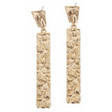 Hammered Matte Gold Rectangle Earrings