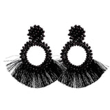 Tassel And Glass Bead Earrings