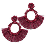 Tassel And Glass Bead Earrings