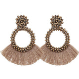 Tassel And Glass Bead Earrings