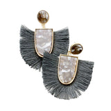 Tassel And Acrylic Post Earrings