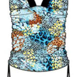 Halter Top Tankini W/Ruche Sides