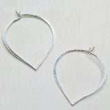 Silver Lotus Petal Hoops