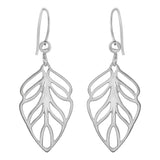 Silver Open Leaf Earrings
