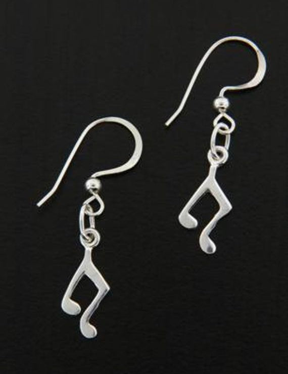 Music Notes Silver Earrings