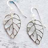 Silver Open Leaf Earrings