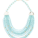 Mixed Beads Layered Bib Necklace